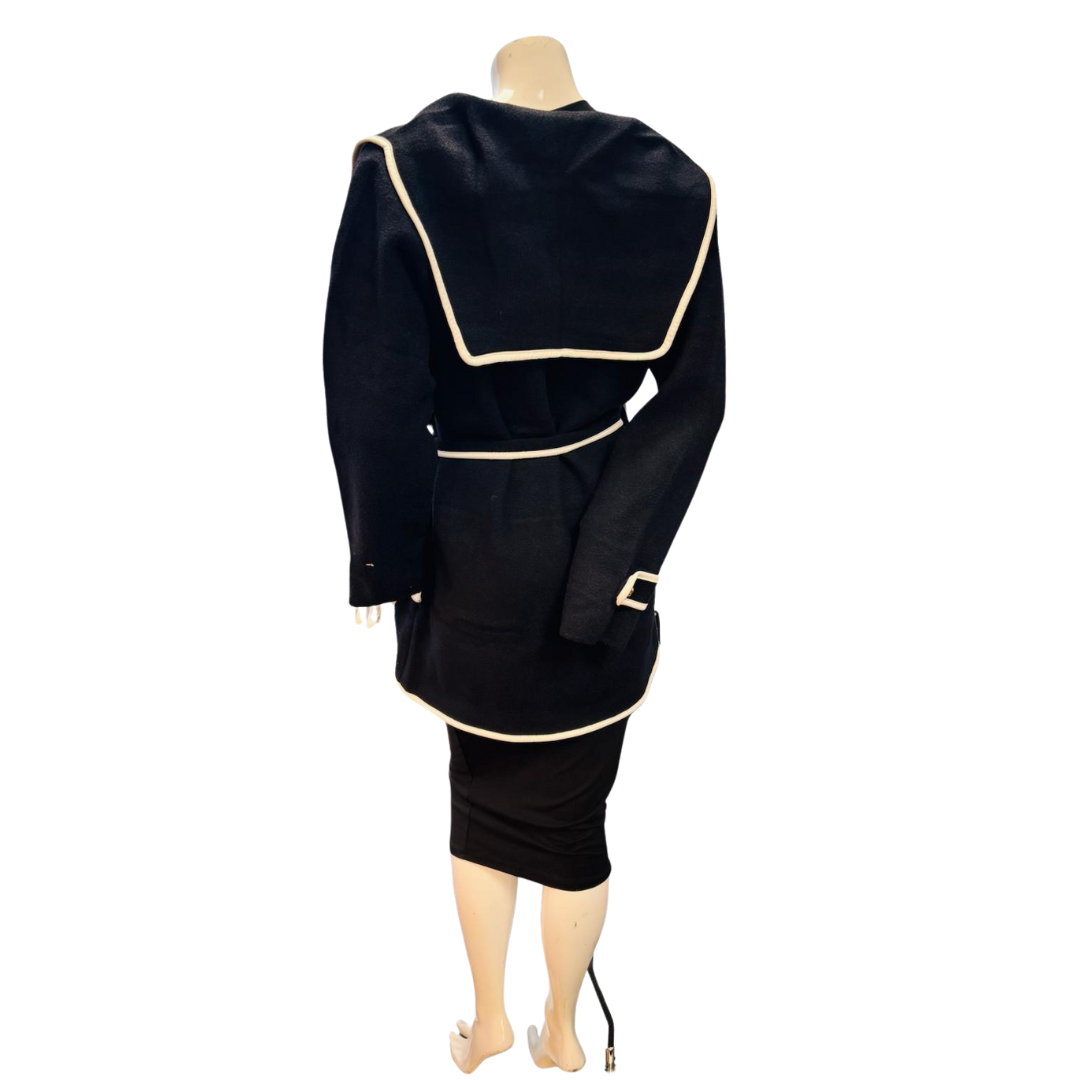 Midnight Trimmed Wrap Coat