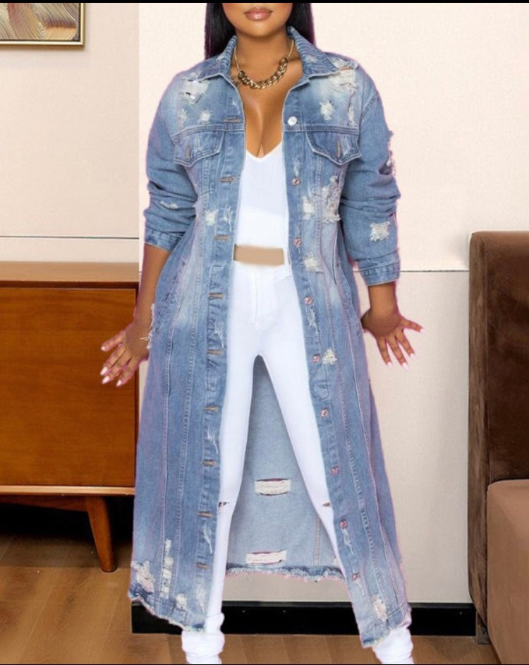 Distressed Jean jacket