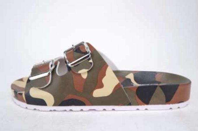 Camouflage Double-Buckle Slide Sandals