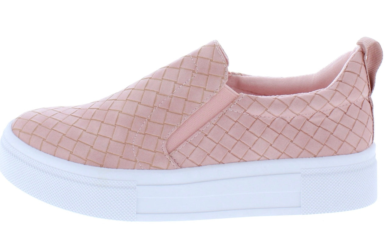 Blush Pink Platform Slip-On Sneakers