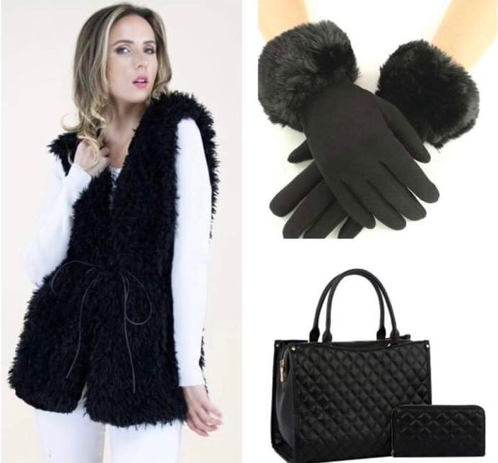 Fur Black Savvy Vest