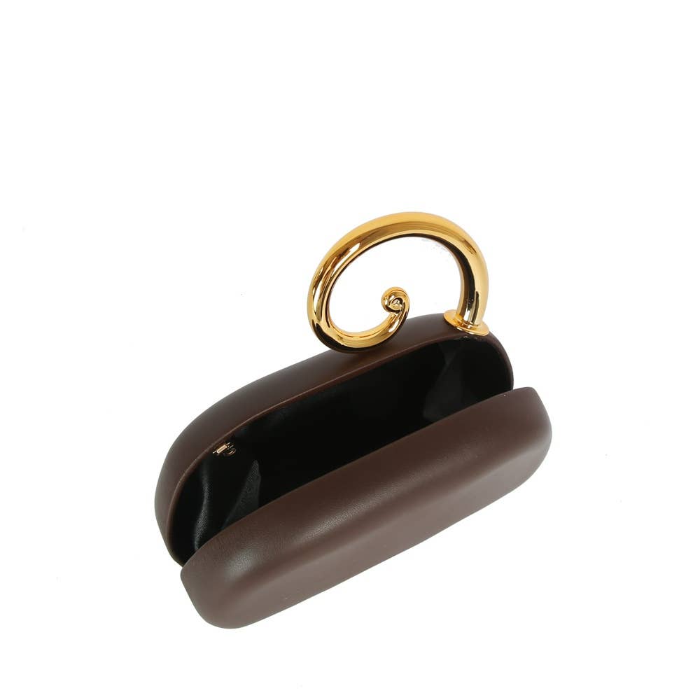 Spiral Handle Oval Evening Clutch: RD