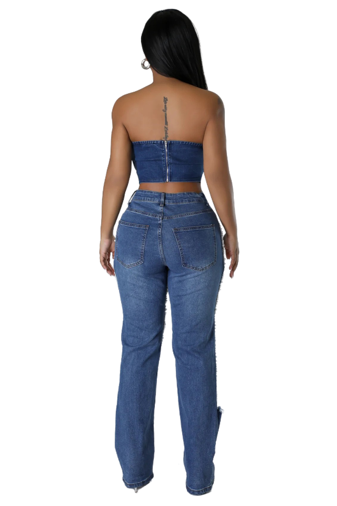 WOMEN FASHION CASUAL DENIM PANTS: 2XL
