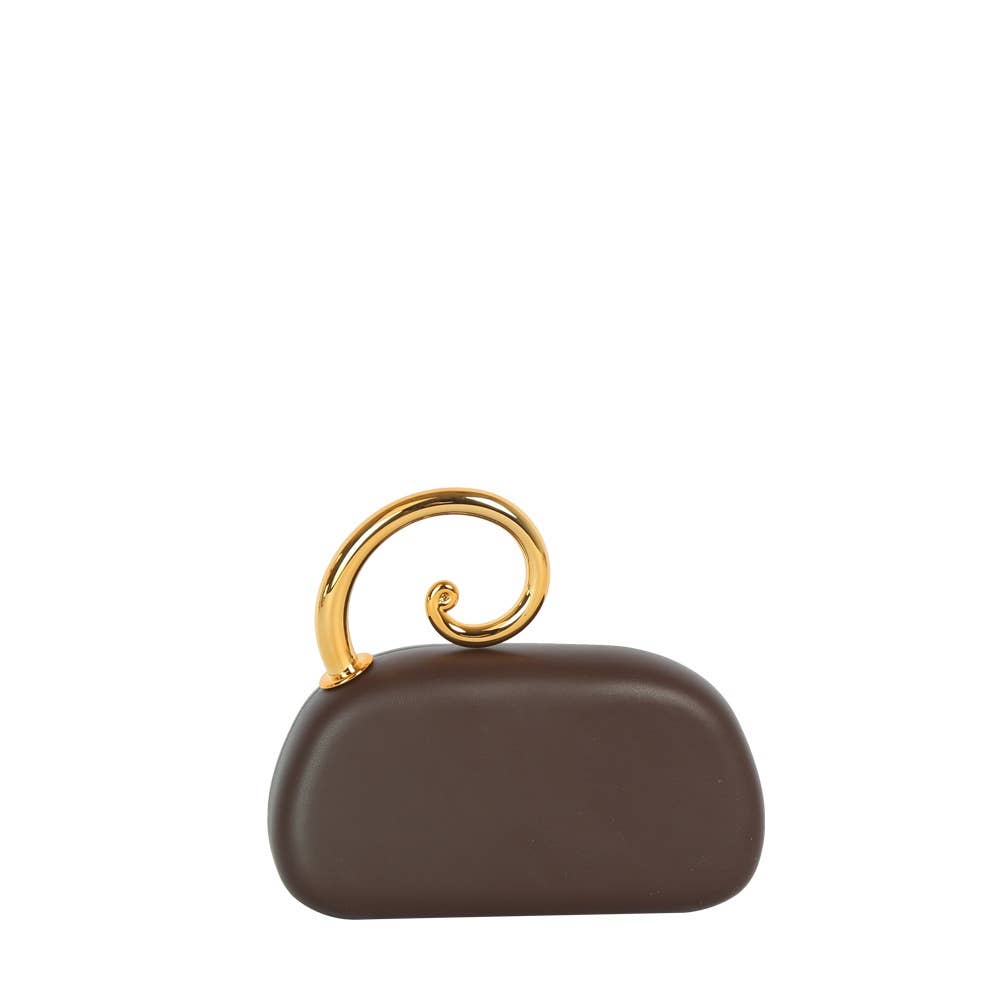Spiral Handle Oval Evening Clutch: RD