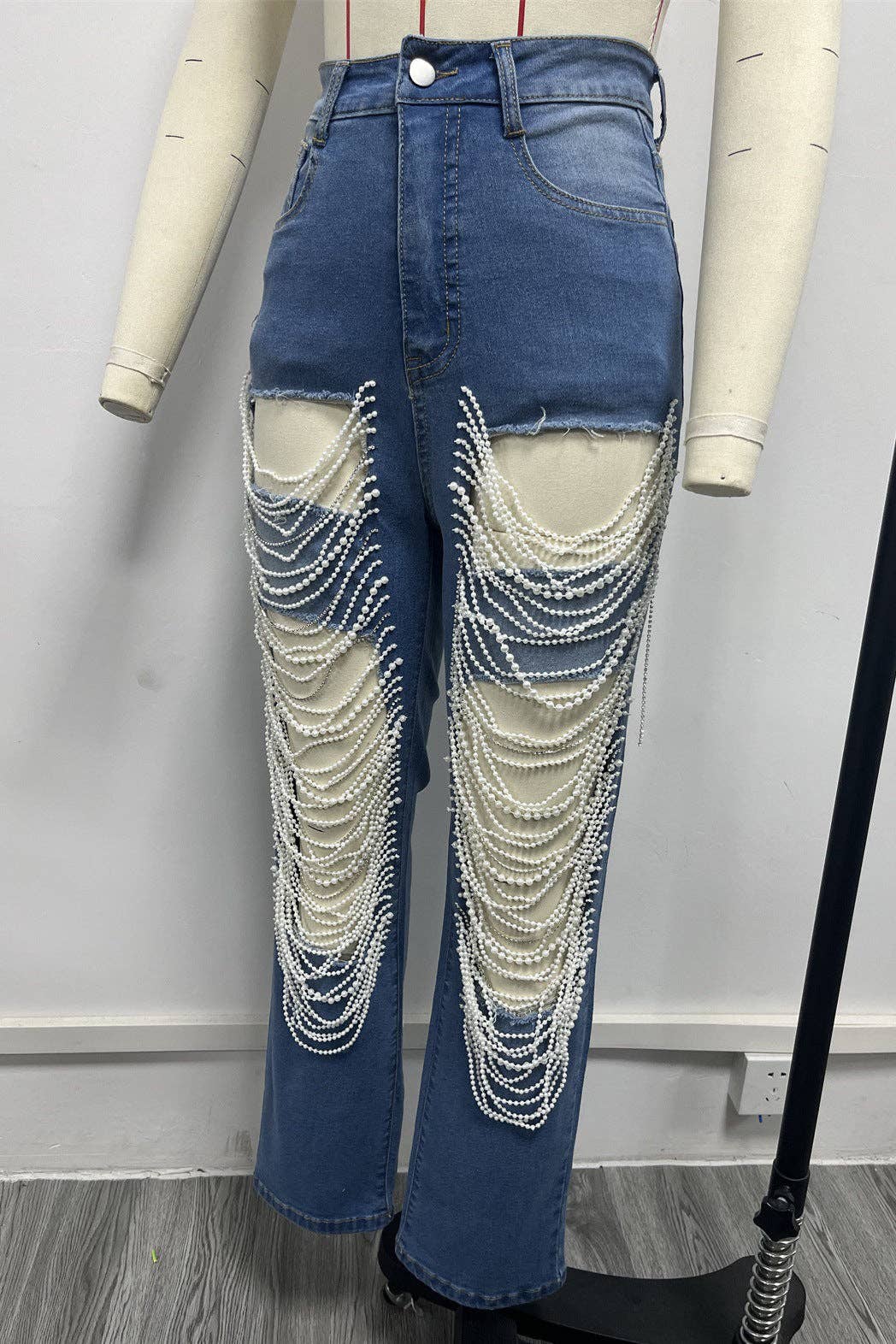 WOMEN FASHION CASUAL DENIM PANTS: L