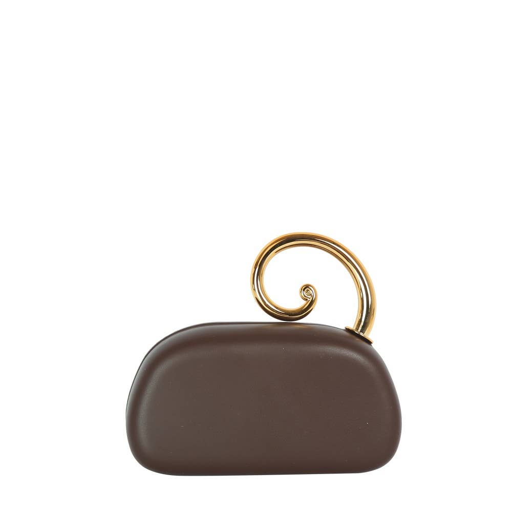 Spiral Handle Oval Evening Clutch: LBL