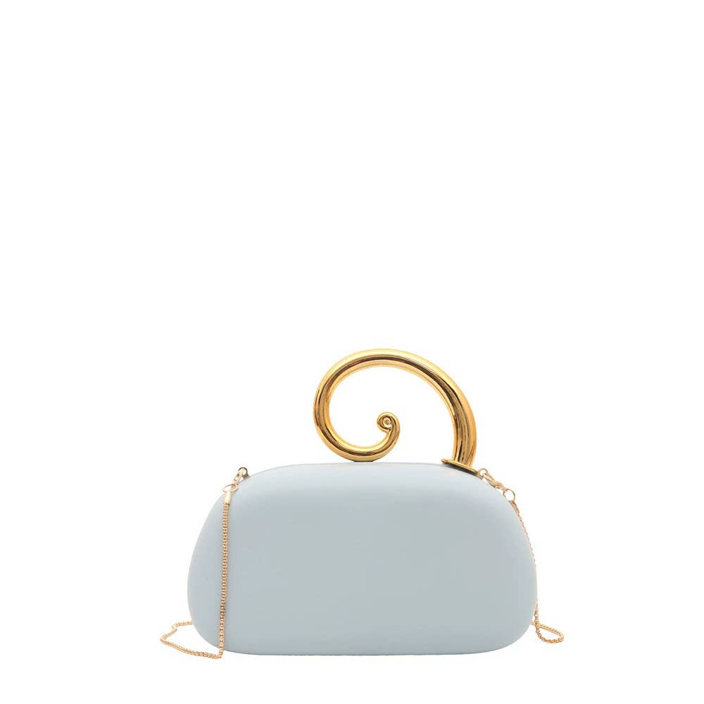 Spiral Handle Oval Evening Clutch: RD