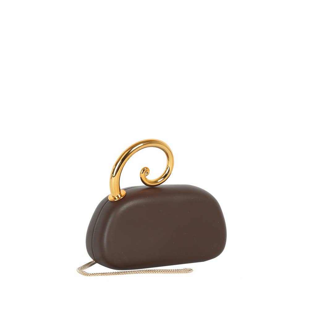 Spiral Handle Oval Evening Clutch: OLV