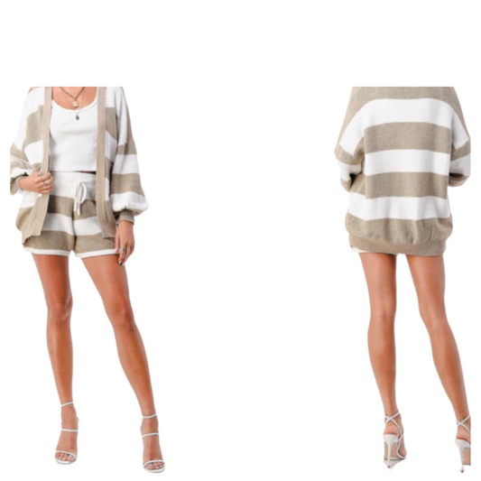 Stripe Knit Short Set