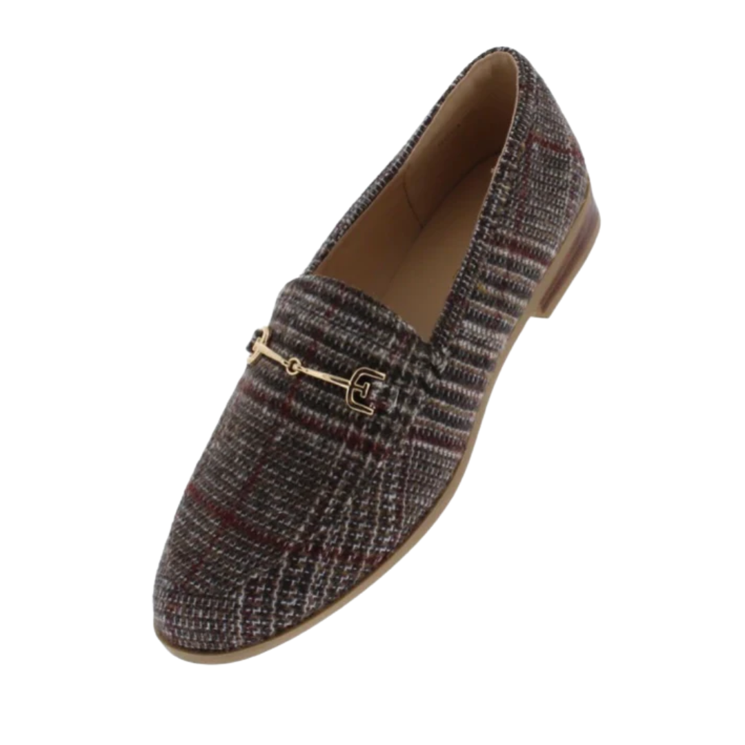 Textured Chain-Detail Loafers