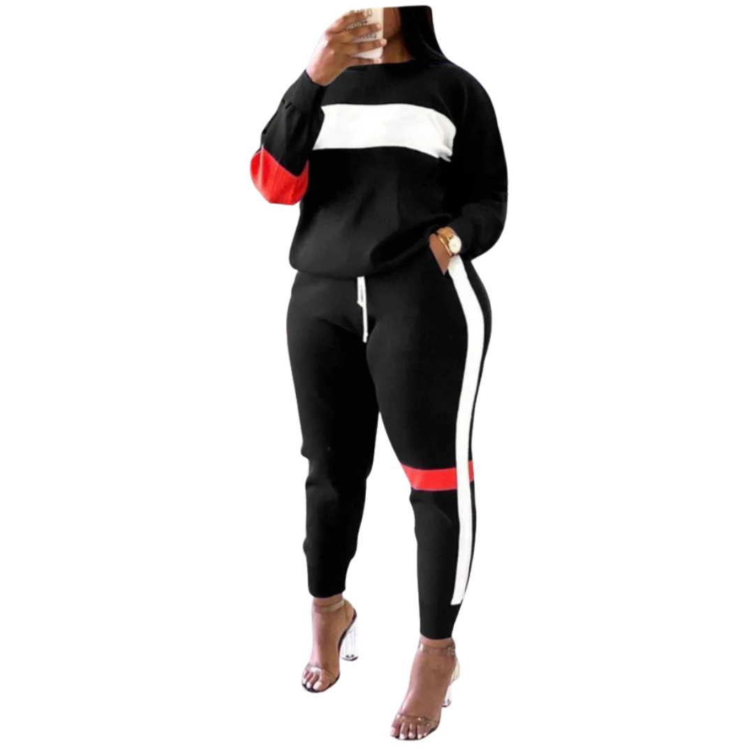 Black & White Fitted Jogging Suit
