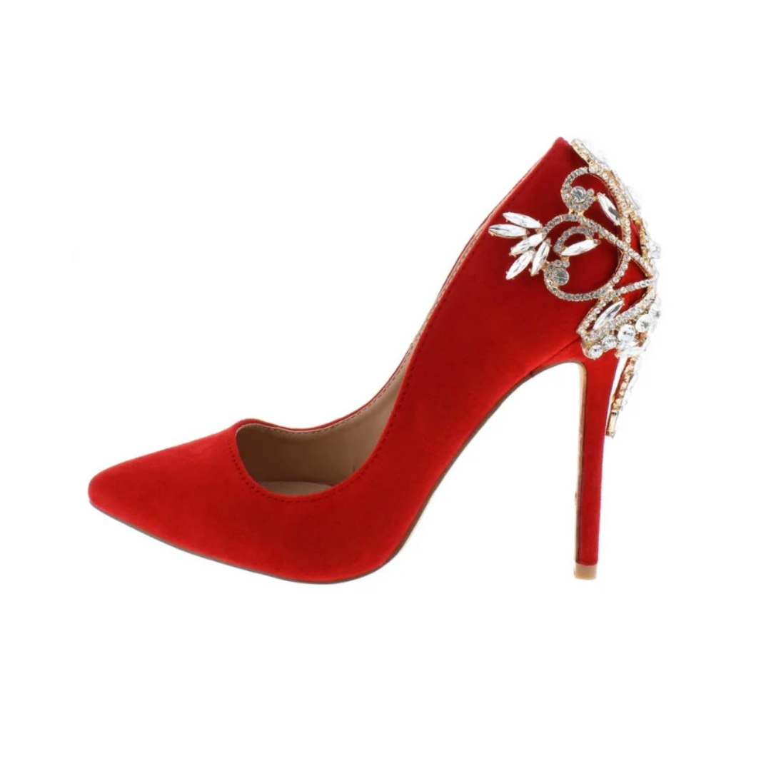 Red Rhinestone Stiletto Heels