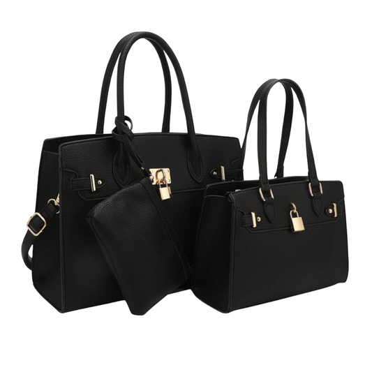 Luxe Lock 3-Piece Classic Tote Set