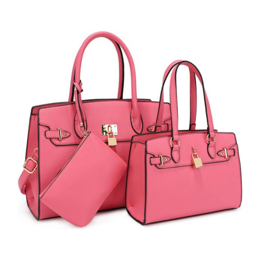 Blush Luxe 3-Piece Handbag Set