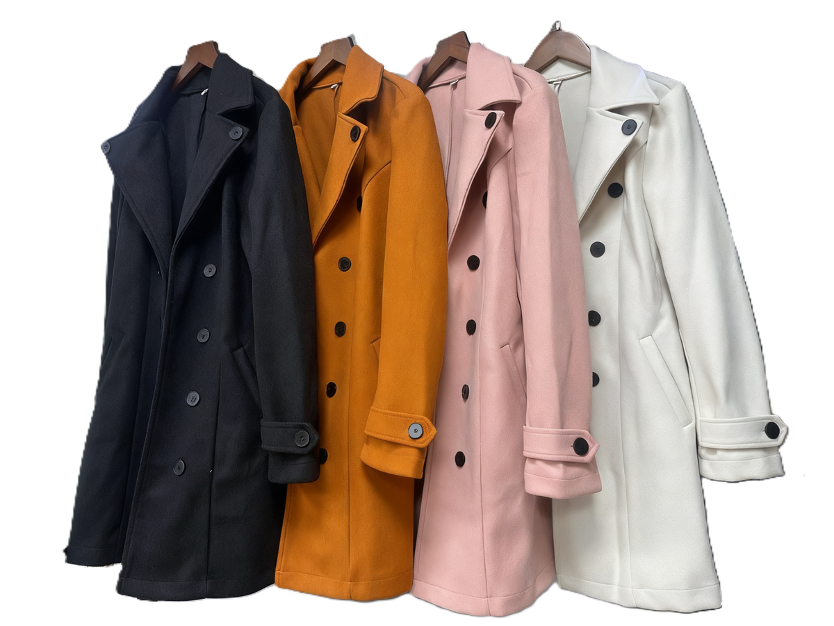 Elegant Lapel Mid-Length Fashion Coat: Apricot / S