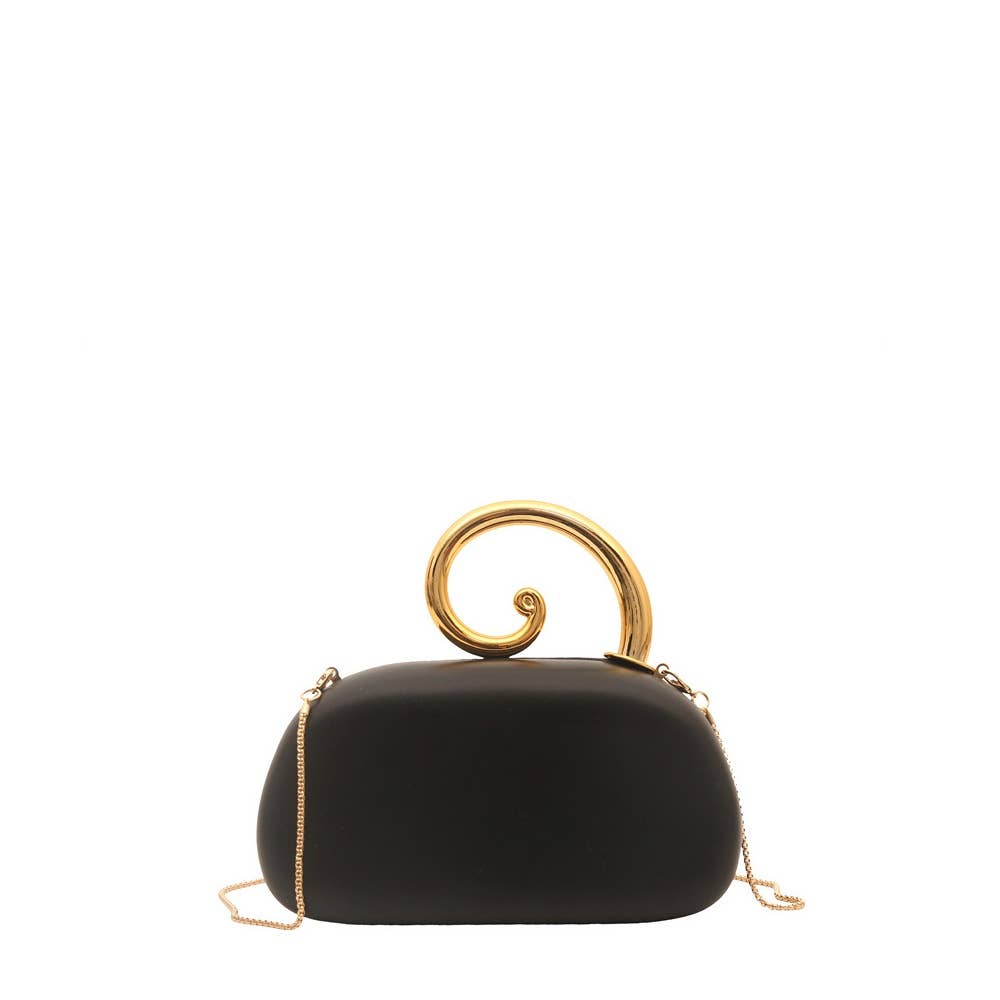 Spiral Handle Oval Evening Clutch: OLV