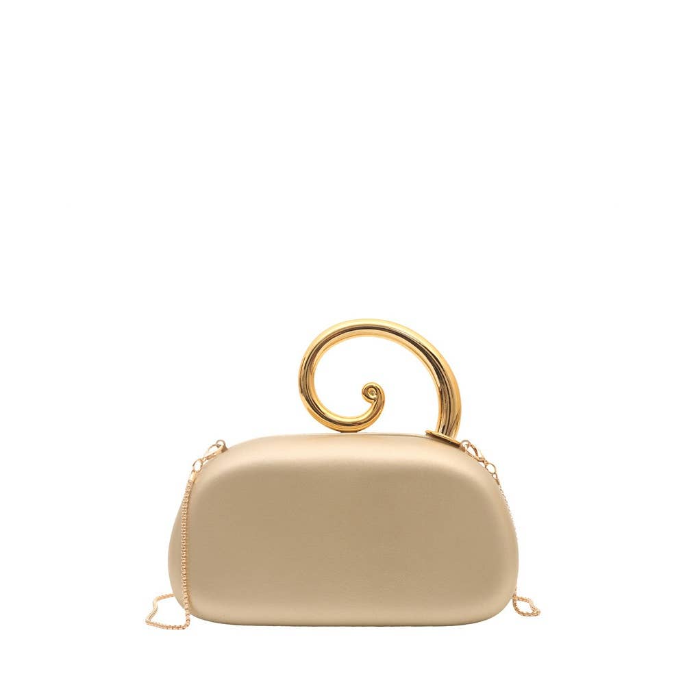Spiral Handle Oval Evening Clutch: GD